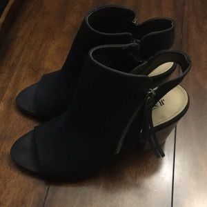 Justfab Black Open Toe Booties Sz 9
